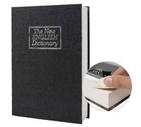 Cassaforte diversiva a forma di libro in vera carta, con codice di blocco/chiave, cassaforte a forma di libro sfogliabile (combinazione M, dizionario nero)