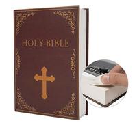 Cassaforte diversiva a forma di libro in vera carta, con codice di blocco/chiave, cassaforte a forma di libro sfogliabile (combinazione M, Bibbia)