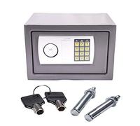 Cassaforte Elettronica con Tastiera Digitale e 2 Chiavi, Cassetta di Sicurezza a 8,5L per Home Office, Costruzione in Acciaio, Cassaforte a Muro Protezione di Denaro, Gioielli, 31x20x20cm, Grigio