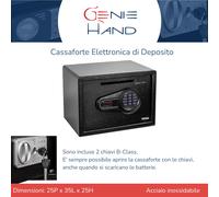 Cassaforte Elettronica Digitale con Tastiera e Chiave di Emergenza Safe Box