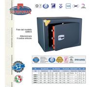 CASSAFORTE GMK/4 28X40X35 HxLxP CON CHIAVE A DOPPIA MAPPA TECHNOMAX GMK