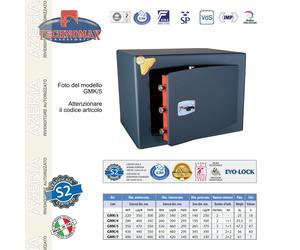 CASSAFORTE GMK/4 28X40X35 HxLxP CON CHIAVE A DOPPIA MAPPA TECHNOMAX GMK