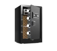 cassaforte Grande cassaforte domestica for la sicurezza digitale delle impronte digitali con sistema a doppia chiave a scomparto nascosto for ufficio piccola(Svart)