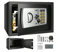 Cassaforte ignifuga, impermeabile e ignifuga, mini cassaforte digitale da 8,5 l per denaro, montaggio a parete o su mobile, per uffici, hotel, casa, 31 L x 20 P x 20 A cm, nero. Casseforti per la casa