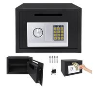 Cassaforte in acciaio antifurto da 16 litri aggiornata, doppia serratura antincendio/impermeabile anti-spia/perforazione con scomparto per gioielli/docs in casa/ufficio