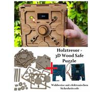 Cassaforte In Legno - Puzzle Del Tesoro - Risolvi Il Codice