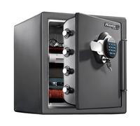 Master Lock LTW123GTC Cassaforte Ignifuga e Tenuta Stagna/Combinazione e Chiave, Ottima per Supporti Digitali, Gioielli, Portatile, Nero, 33 L
