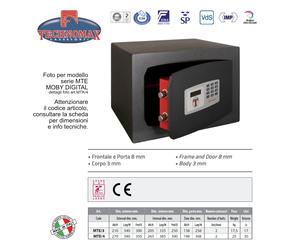 CASSAFORTE MTE/4 27X39X35 HxLxP COMBINAZIONE ELETTRONICA MOTORIZZATA DISPLAY ...