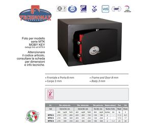 CASSAFORTE MTK/3 21X34X30 HxLxP CHIAVE A DOPPIA MAPPA TECHNOMAX MTK