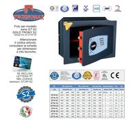 Technomax, Cassaforte a muro, Serie Gold Trony modello GT/4-S2, Apertura a combinazione elettronica digitale certificata ICIM con grado di sicurezza S2, Dimensioni mm. 270 (H) x 390 (L) x 200 (P)