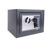 Cassaforte per, cassaforte di Sicurezza Elettronica da 4,6 l con Due Chiavi di Emergenza e Tastiera Digitale, bulloni di bloaggio in aiaio, fissaggi a Parete e a Pavimento, per Ufficio o Viaggio,