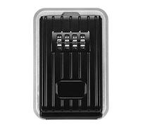 Cassaforte per chiavi da esterno con combinazione a 4 cifre, password, cassetta di sicurezza per chiavi da esterno, in alluminio, montaggio a parete (colore: nero, dimensioni: 8,5x4x12,4 cm) (ne
