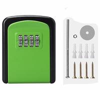 Cassaforte per chiavi da parete, a 4 cifre, resistente alle intemperie, protezione sicura con password, ideale per cantieri edili e uso esterno, portachiavi verde