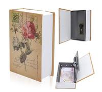 Cassaforte per libri con lucchetto a combinazione - libro cassaforte segreto per soldi, gioielli, chiavi - scatola di sicurezza libro portatile per casa, ufficio e viaggio