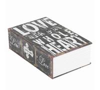 Cassaforte per libro segreto - Scatola per banconote nascosta con blocco password, cassaforte portatile per conservare denaro, gioielli, libro e passaporto. (LOVE)