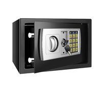 Cassaforte per mobili, ignifuga, impermeabile, con serratura a combinazione e 2 chiavi, in acciaio inox, da parete, per casa, ufficio, scuola, hotel, 31 x 20 x 20 cm, 8,5 l, colore nero