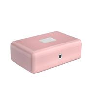 Cassaforte, Scatola portaoggetti for password con impronte digitali Scatola portagioie da tavolo Rossetto Manicure Scatola portaoggetti for beni for la privacy degli adulti con lucchetto(Pink)
