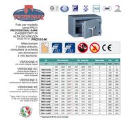 CASSAFORTE TECHNOMAX DI ALTA SICUREZZA - PROFESSIONAL BANK PRO1034K 34Hx50Lx3...