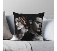 Cassandra Clare Shadowhunters Federa quadrata in poliestere e lino con motivo in velluto con cerniera, 45 x 45 cm