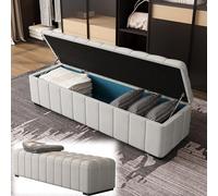 Cassapanca con cerniere di sicurezza, extra large, per camera da letto, soggiorno, ingresso, versatile