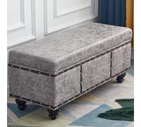 Cassapanca Contenitore Ecopelle Divano Panca Pouf Contenitore 80x40x43 cm Grigio