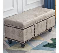 Cassapanca Contenitore Ecopelle Divano Panca Pouf Contenitore 80x40x43 cm Khaki