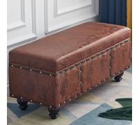 Cassapanca Contenitore Ecopelle Divano Panca Pouf Contenitore 80x40x43cm Marrone