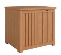 Cassapanca Da Esterno 130l Con Coperchio Cerniere E Cinghia, In Legno, 63x51x58.5 Cm, Marrone