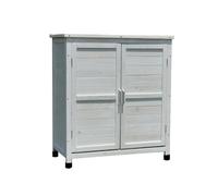 Cassapanca da Esterno Impermeabile Grande 80 x 40 x 73.5 cm Mobile da Esterno Balcone Legno Armadio da Giardino 3 Colori Disponibili(White)