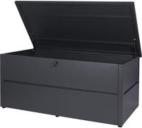 Cassapanca da giardino HWC-J56, cassetta imbottita, metallo impermeabile in acciaio inox 69x185x85 783l ~ antracite