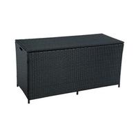 Cassapanca da Giardino Poly Rattan Baule Cuscini Cassa Conservazione Nero