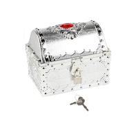 Cassapanca del Tesoro dei Pirati per Bambini, Contenitore Multifunzione per La Raccolta dei dei Pirati, per Bambini, Ragazzi E Ragazze, ARGENTE