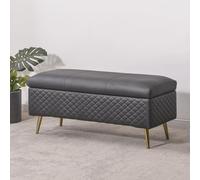 Cassapanca di sicurezza con cerniere - Letto imbottito - Grande poggiapiedi per ingresso e corridoio con robuste gambe in metallo - Mobili per la casa eleganti e funzionali