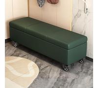 Cassapanca imbottita con ruote, 119,4 cm, versatile ottomana per camera da letto, ingresso e soggiorno, elegante soluzione in pelle per riporre la parte finale del letto
