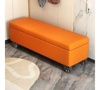 Cassapanca imbottita da 119,4 cm, con ruote, in pelle, per ingresso, soggiorno e camera da letto, elegante soluzione per riporre la parte finale del letto (90 x 40 x 45 cm)