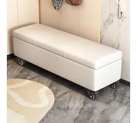 Cassapanca imbottita da 119,4 cm, con ruote, versatile ottomana per camera da letto, ingresso e soggiorno, elegante soluzione in pelle per riporre la parte finale del letto (50 x 40 x 45)
