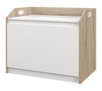 Cassapanca Moderna con Schienale e Vano Contenitore 62,4x40x51,5 cm in Legno Bianco