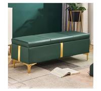 Cassapanca moderna in pelle, grande ottomana con gambe in metallo, imbottita per ingresso e camera da letto, cerniera di sicurezza, 119,4 x 40,6 x 45,7 cm, elegante decorazione per la casa, colore F