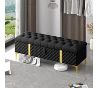 Cassapanca ottomana con contenitore, lussuosa cassettiera imbottita in pelle per camere da letto moderne, versatile e capiente