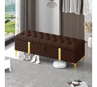 Cassapanca ottomana con contenitore, lussuosa cassettiera imbottita in pelle per camere da letto moderne, versatile e capiente