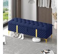 Cassapanca ottomana con contenitore, lussuosa cassettiera imbottita in pelle per camere da letto moderne, versatile e capiente