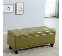 Cassapanca ottomana con contenitore nascosto imbottito per scarpe, mobili da ingresso e camera da letto, colore verde, 60 x 40 x 42 cm, soluzione elegante per il soggiorno