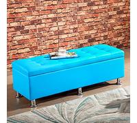 Cassapanca ottomana con contenitore, rettangolare, moderna, in ecopelle, per ingresso e soggiorno, cassettiera e poggiapiedi, 80 x 40 x 40 cm