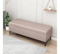 Cassapanca ottomana con rivestimento in ecopelle per camera da letto, ingresso o come organizer per giocattoli, supporta 136 kg