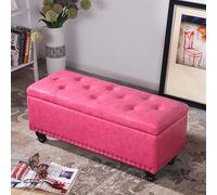 Cassapanca ottomana imbottita con ripiano superiore sollevabile, elegante pouf con coperchio incernierato, soluzione multifunzionale per mobili per la casa.