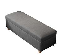 Cassapanca ottomana in cotone e lino con contenitore, seduta versatile per soggiorno, ingresso, camera da letto, 90 cm, elegante e funzionale