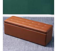 Cassapanca ottomana in ecopelle di grande capacità, con poggiapiedi, design rettangolare, per soggiorno, camera da letto, corridoio, 60 x 40 x 40 cm