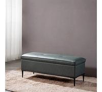 Cassapanca ottomana moderna rettangolare imbottita in poliuretano, 90 x 45 x 45 cm, elegante soluzione per riporre le scarpe per soggiorno e camera da letto