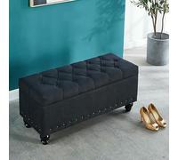 Cassapanca ottomana per scarpe, elegante, con testiera, salvaspazio, per ingresso, soggiorno, camera da letto, soluzione di archiviazione multifunzionale.