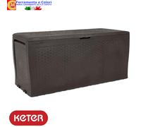 Cassapanca Panchina Baule Contenitore Portaoggetti KETER 270Litri Effetto RATTAN